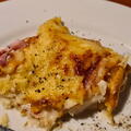 Bild von Lasagne aus Spinatpfannkuchen mit Schinken und Blumenkohl